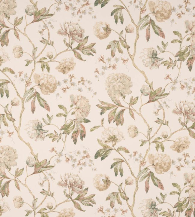 Alloway Fabric by Colefax and Fowler Ivory/Green