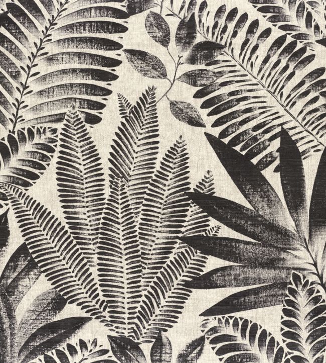 Aloe Wallpaper by Casamance Noir/Grege