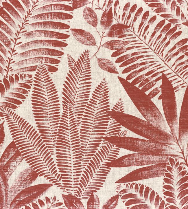Aloe Wallpaper by Casamance Terracotta/Grege