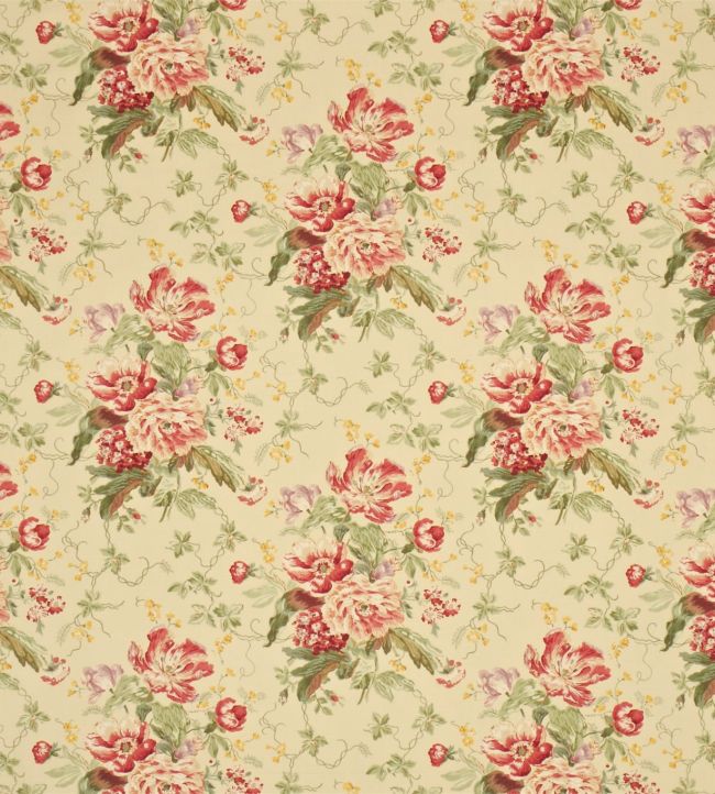 Alsace Fabric by Sanderson Linen/Red