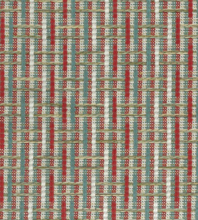 Altana Fabric by Nina Campbell Red/Aqua
