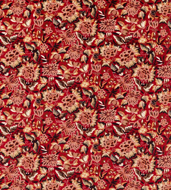 Amara Butterfly Fabric by Sanderson Cinnabar / Ink Black