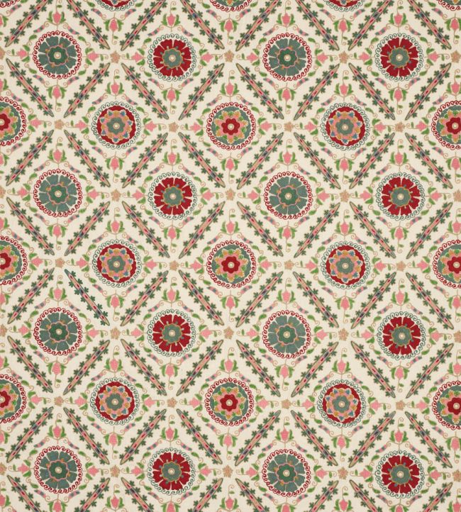 Amarantha Fabric by Colefax and Fowler Red/Green