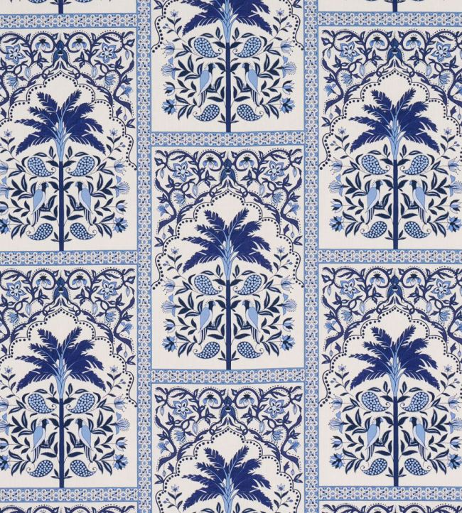 Amazonas Mystique Fabric by Schumacher Tropical Shades Of Blue