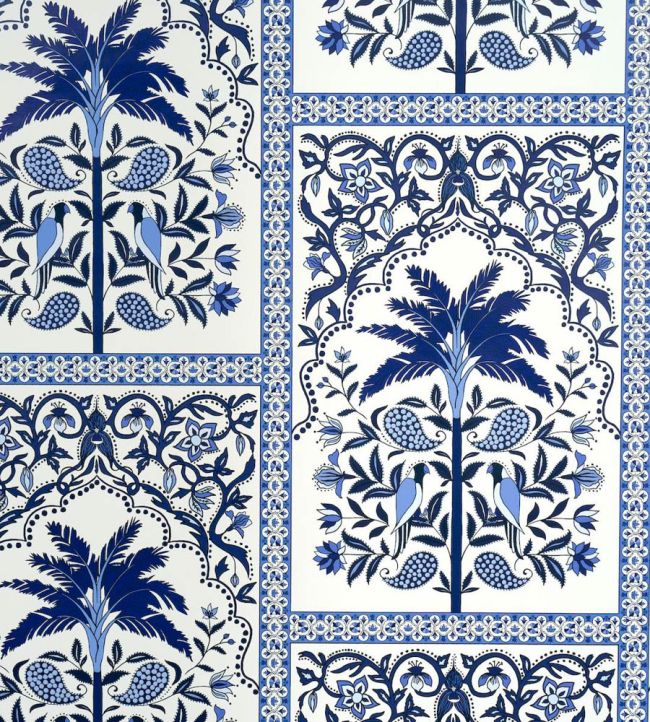 Amazonas Mystique Wallpaper by Schumacher Tropical Shades Of Blue