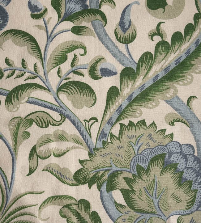 Amberley Fabric by Titley and Marr Emerald, Cobalt & Sky