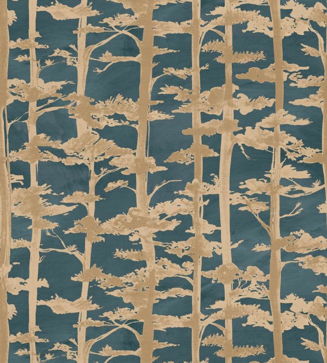 Ame Wallpaper by Casamance Petrole/Dore