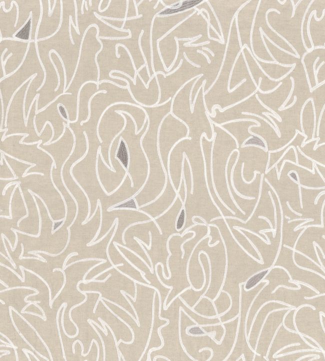 Anamorphose Fabric by Casamance Blanc