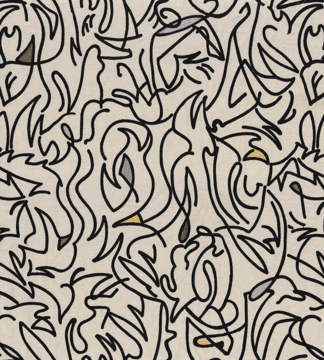 Anamorphose Fabric by Casamance Noir