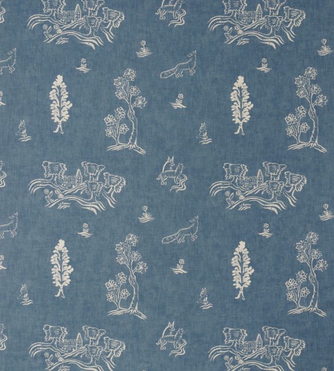 Friendly Folk Fabric by Andrew Martin Blue