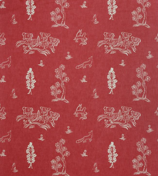 Friendly Folk Fabric by Andrew Martin Huntsman Red