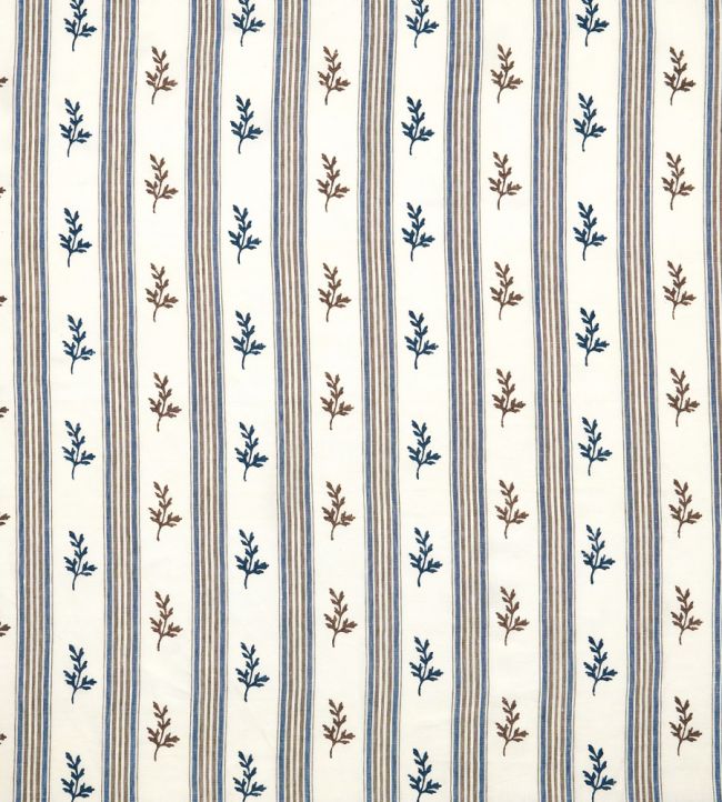 Anduze Fabric by Nina Campbell Blue/Chocolate