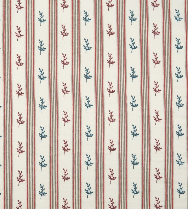 Anduze Fabric by Nina Campbell Red/Teal