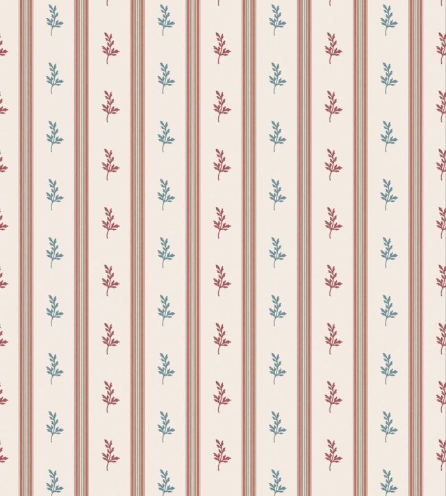 Anduze Wallpaper by Nina Campbell Red/Teal