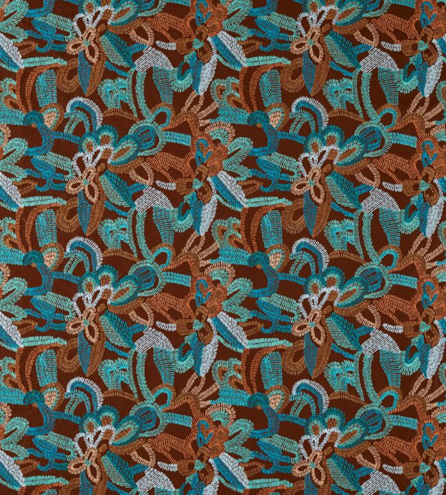 Ania Fabric by Harlequin Burgandy/Spice/Turquoise