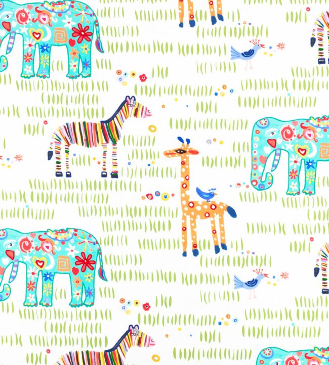 Animal Parade Fabric by Villa Nova Green