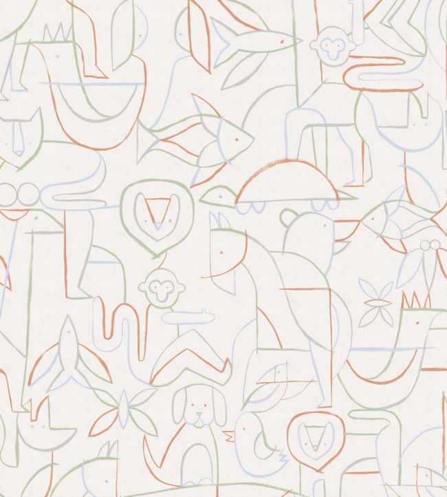 Animalia Wallpaper by Coordonne Mint