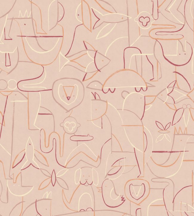Animalia Wallpaper by Coordonne Peach