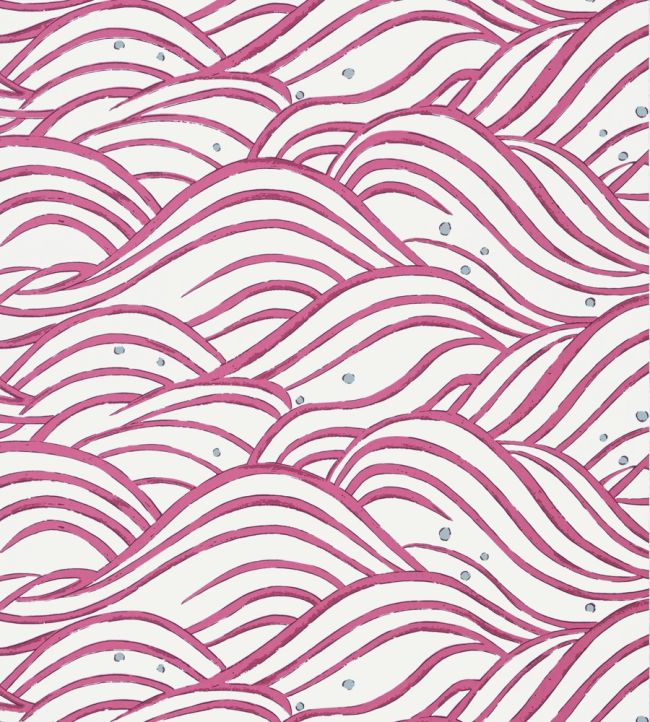 Waves Wallpaper by Anna French Fuchsia