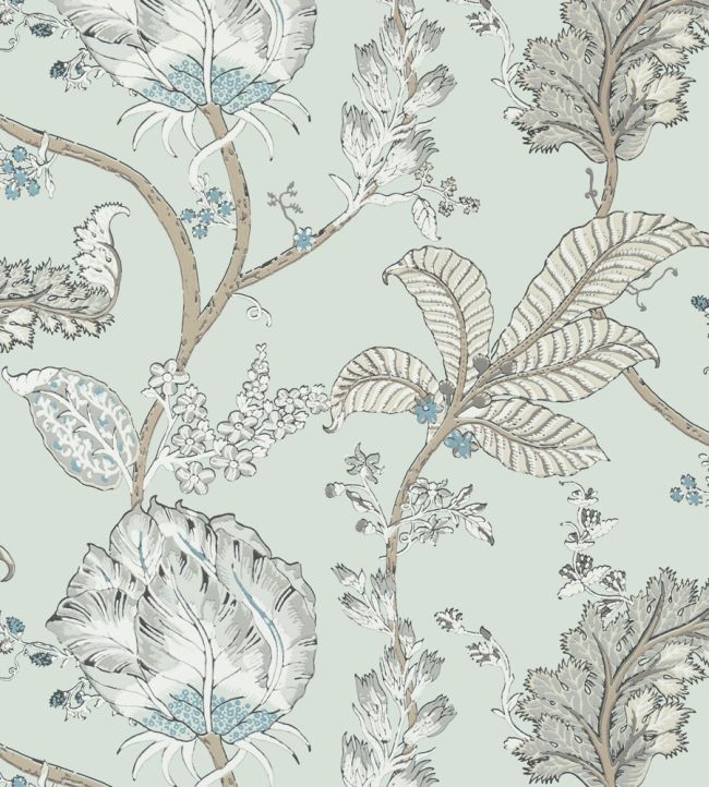 Kalamkari Vine Wallpaper by Anna French Robin's Egg