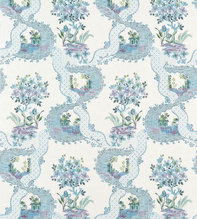Antoinette Wallpaper by Anna French Blue and Plum