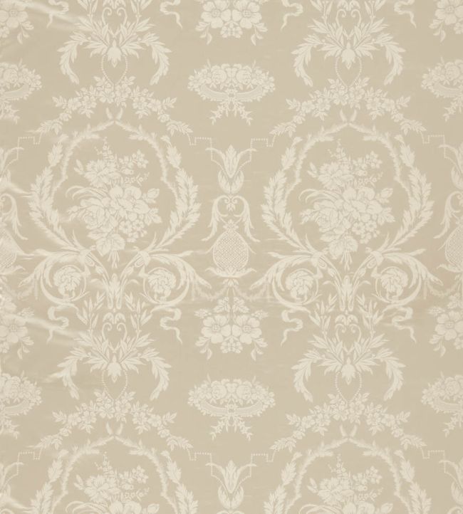 Arabesque Silk Fabric by Zoffany Warm White