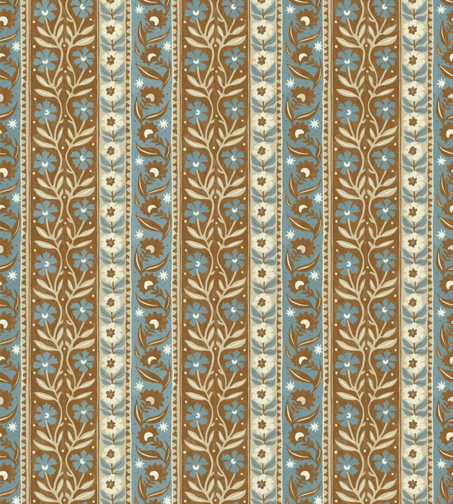 Arber Stripe Wallpaper by Josephine Munsey Brown and Blue