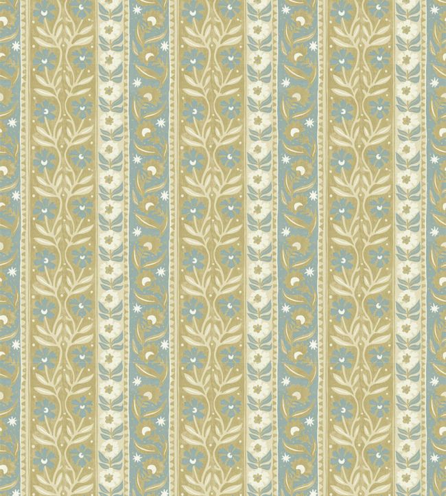 Arber Stripe Wallpaper by Josephine Munsey Yellow and Aqua