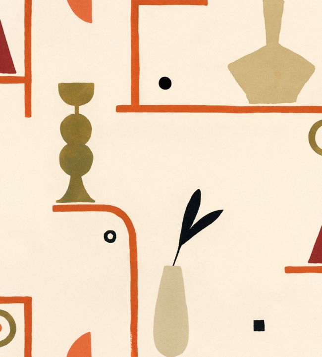 Archaeological Forms Wallpaper by Tres Tintas Beige