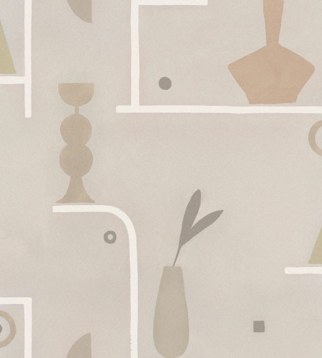 Archaeological Forms Wallpaper by Tres Tintas Grey