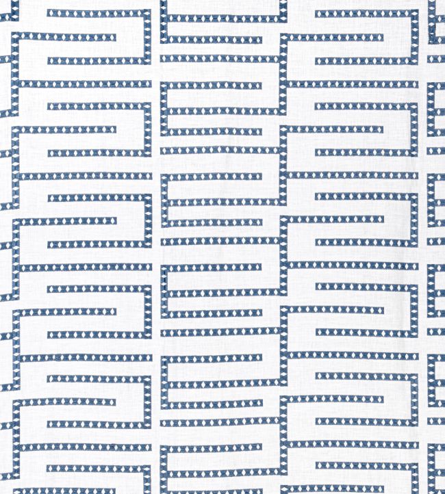 Architect Embroidery Fabric by Thibaut Blue