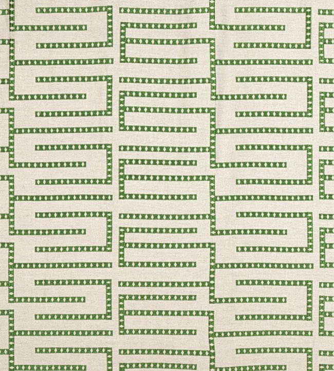 Architect Embroidery Fabric by Thibaut Emerald