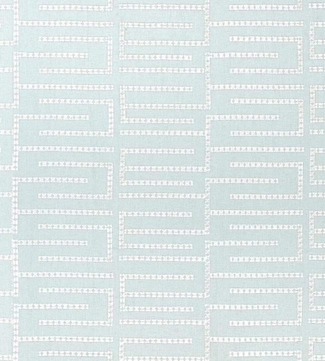 Architect Embroidery Fabric by Thibaut Mist