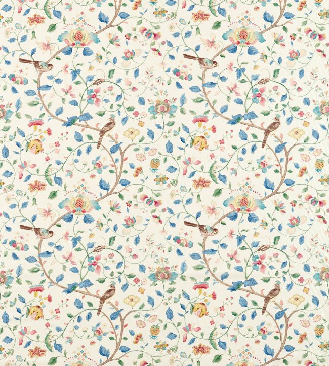 Aril's Garden Fabric by Sanderson Indigo/Red