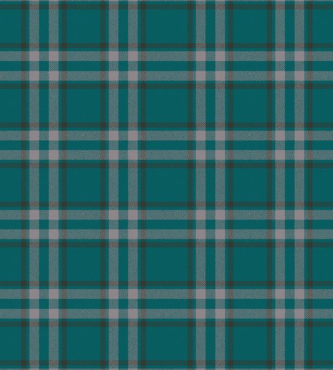 Arran Check Fabric by Arley House Teal