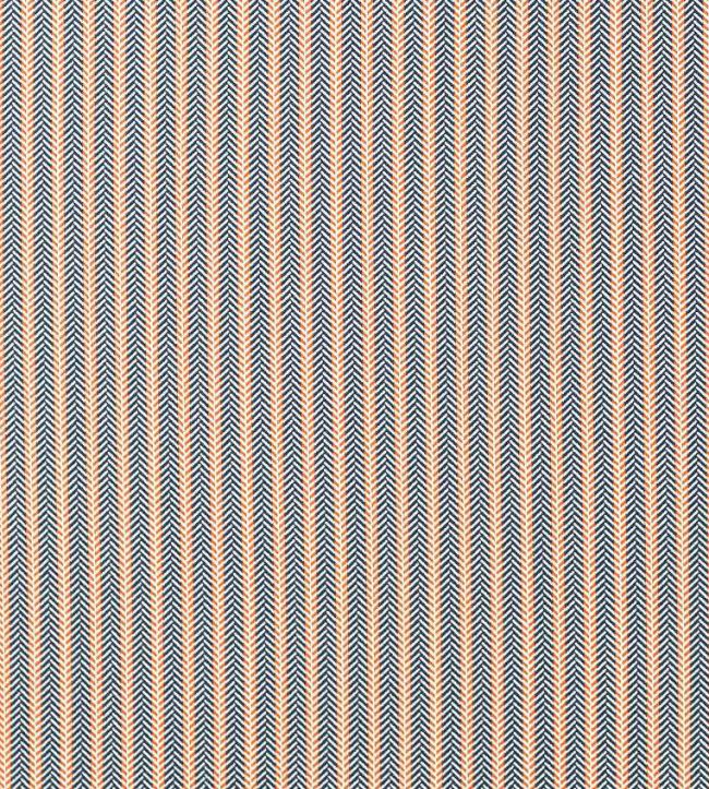 Arrow Stripe Fabric by Scion Indigo/Tangerine