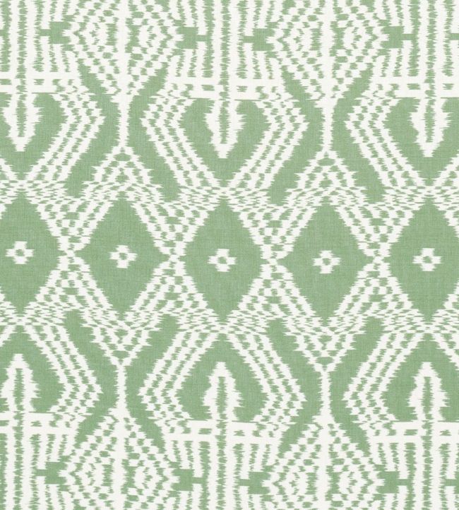 Asaka Ikat Fabric by Schumacher Green