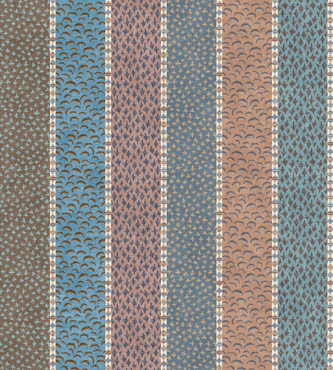 Asha Stripe Fabric by Lewis & Wood Blue Almond