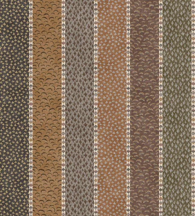 Asha Stripe Fabric by Lewis & Wood Cedar Smoke