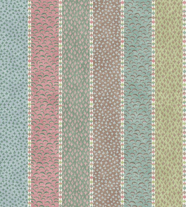 Asha Stripe Fabric by Lewis & Wood Pistachio Rose