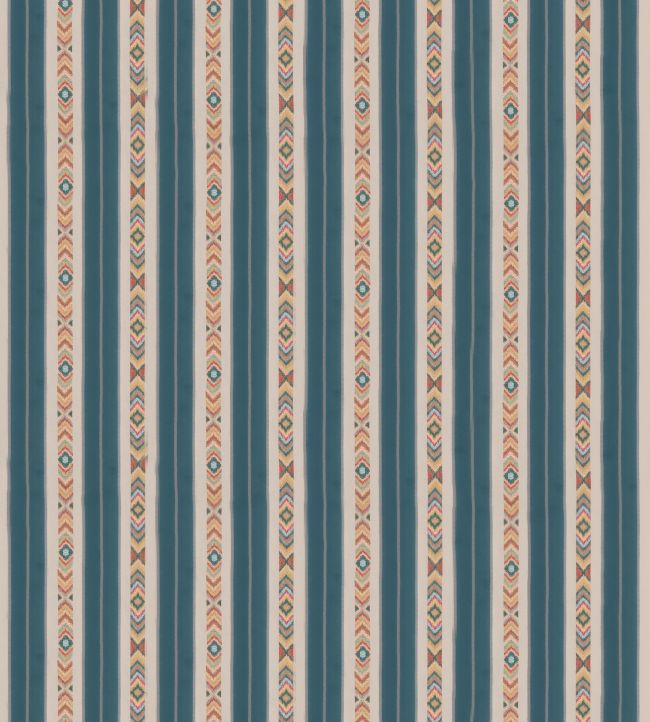 Ashlar Stripe Fabric by GP & J Baker Blue