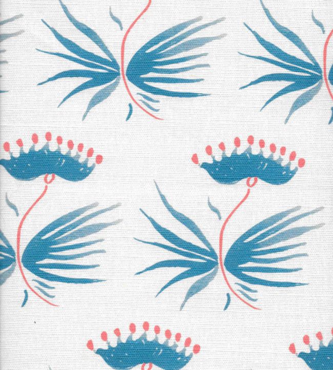 Astrid Fabric by Kate Medlicott Indigo & Raspberry