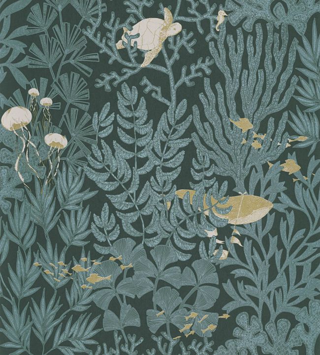Atlantide Wallpaper by Casadeco Vert Kelp