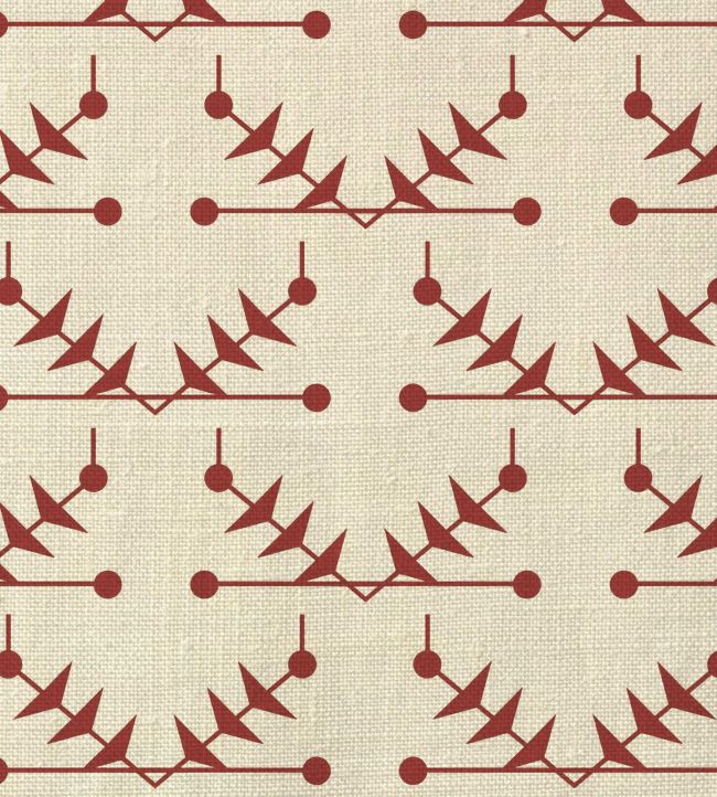 Atomic Trellis Fabric by Ottoline Burgundy