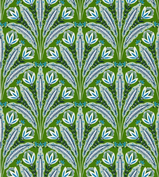 Attingham Wallpaper by Clarke & Clarke Cobalt/Green