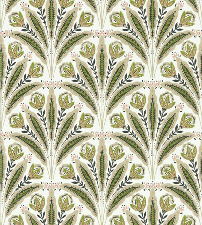 Attingham Wallpaper by Clarke & Clarke Sage/Blush