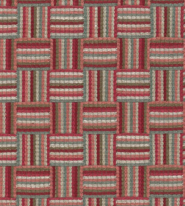 Attwood Fabric by Nina Campbell Red/Coral/Slate