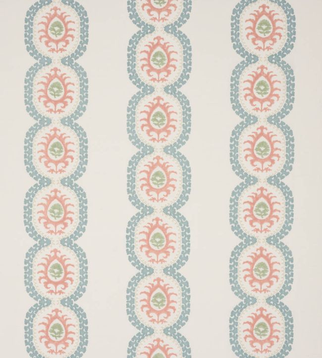 Aubrey Stripe Fabric by Colefax and Fowler Coral/Aqua
