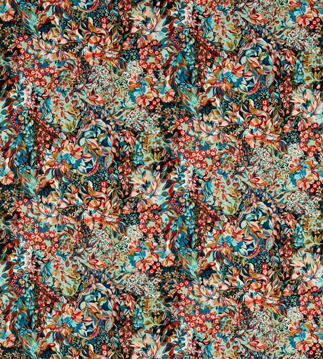 Aubrey Velvet Fabric by Studio G Midnight/Spice
