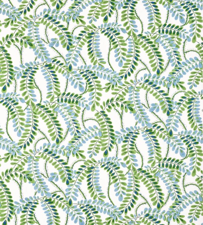 Augusta Fabric by Thibaut Blue and Green